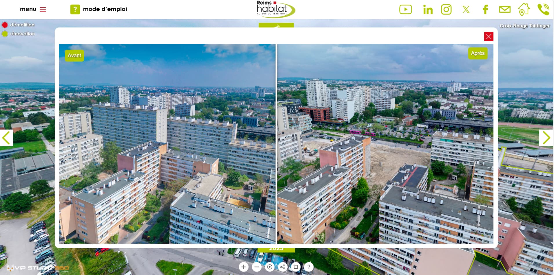 Reims vue du ciel avec la plateforme 360 de Reims habitat