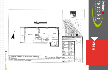 Annonce immobilière - location - Appartement - BETHENY - 51
